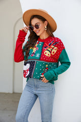 LUBOT 2024 New Ugly Christmas Sweaters for Women Red Green