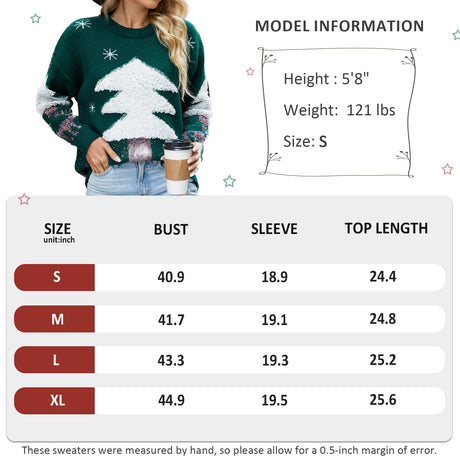 LUBOT 2024 New Ugly Christmas Sweaters for Women Christmas Tree