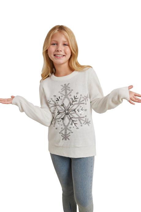 LUBOT 2024 Christmas Sweater for Children White Snow