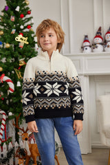 LUBOT 2024 Christmas Sweater for Children Black Gold