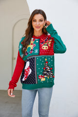 LUBOT 2024 New Ugly Christmas Sweaters for Women Red Green