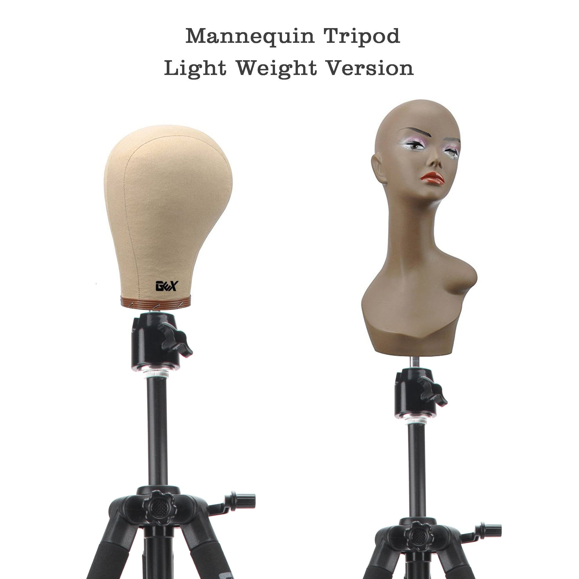 GEX Mannequin Tripod Stand Canvas Block Training Doll Manikin Head