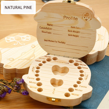 GEX Personalized Baby Wooden Tooth Fairy Box Milk Teeth Storage for Baby Shower Gifts - GexWorldwide