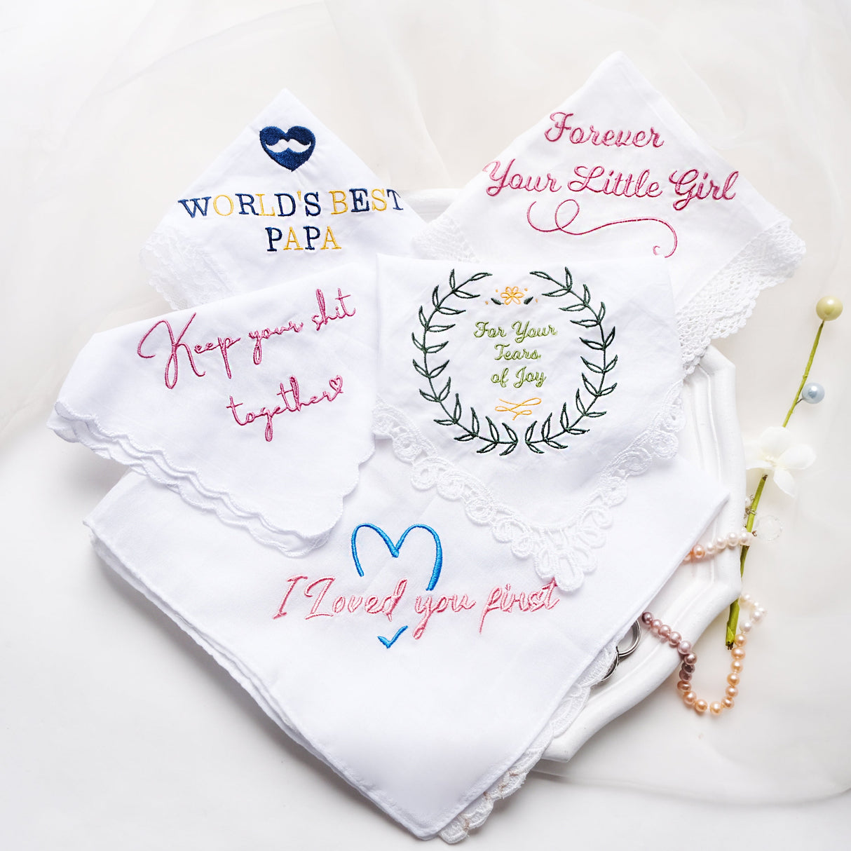 GEX Personalized Embroidered Wedding Handkerchief - GexWorldwide
