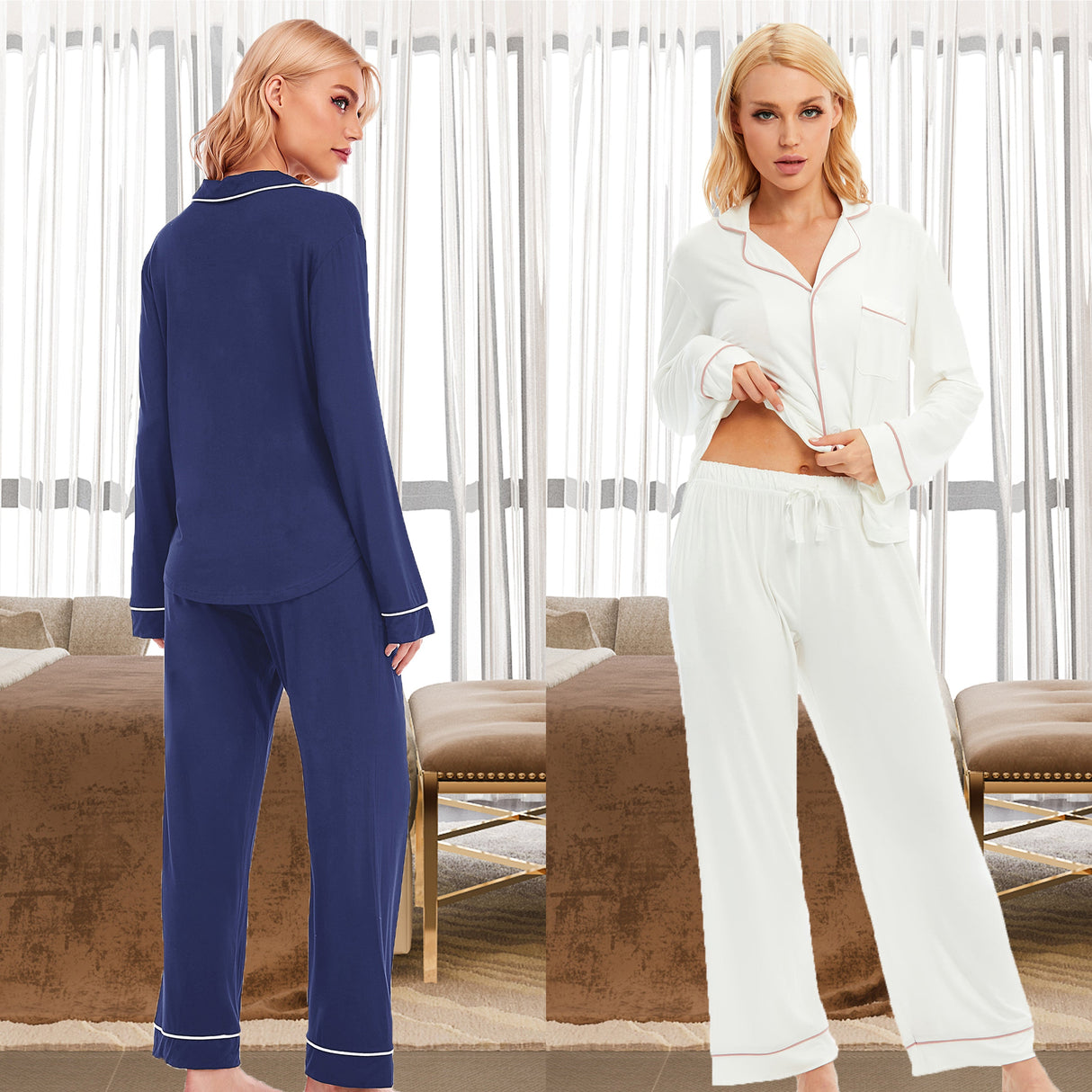 LUBOT Women's Modal Pajamas Set Two-piece PJ Set - Gexworldwide
